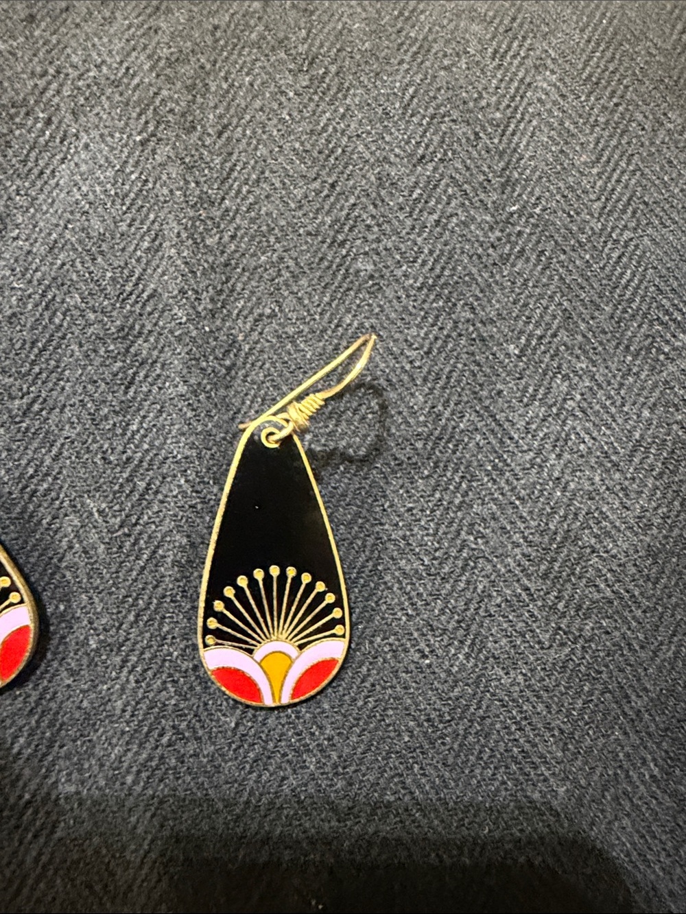 Laurel Burch “Kirin Peacock” dangly earrings